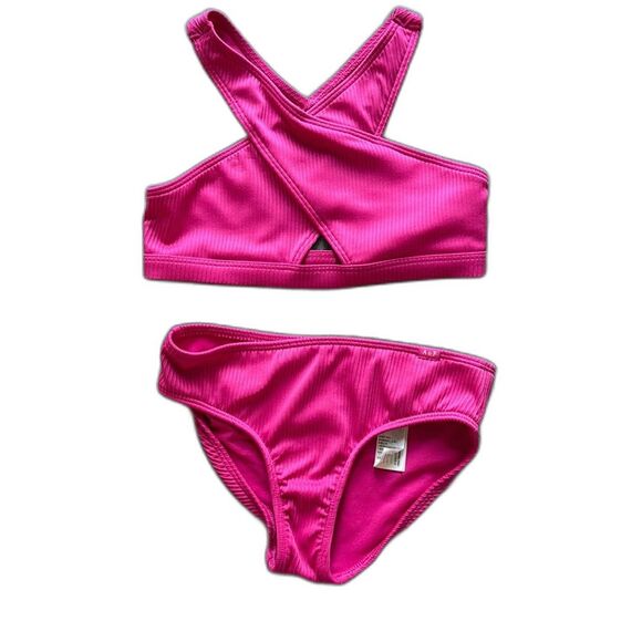 Abercrombie Kids High Neck Two Piece Ribbed Swimsuit. Size 7/8 - Picture 1 of 6